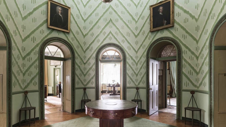 Interior view of the Octagon at A la Ronde, Devon.